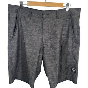 Vans Vanphibian Hybrid Shorts Mens Size 38 Grey Black Pinstripes Pockets